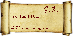 Fronius Kitti névjegykártya