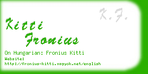 kitti fronius business card